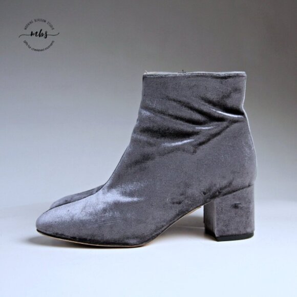 J. Crew Hadley Velvet Ankle Boots Gray Women 8.5 - Picture 5 of 15